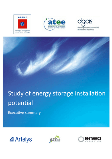 Energy storage installation potential in France by 2030